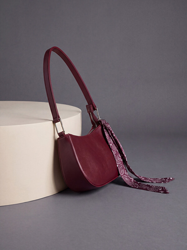 LCW ACCESSORIES Scarf Accessorized Leather Look Women's Shoulder Bag