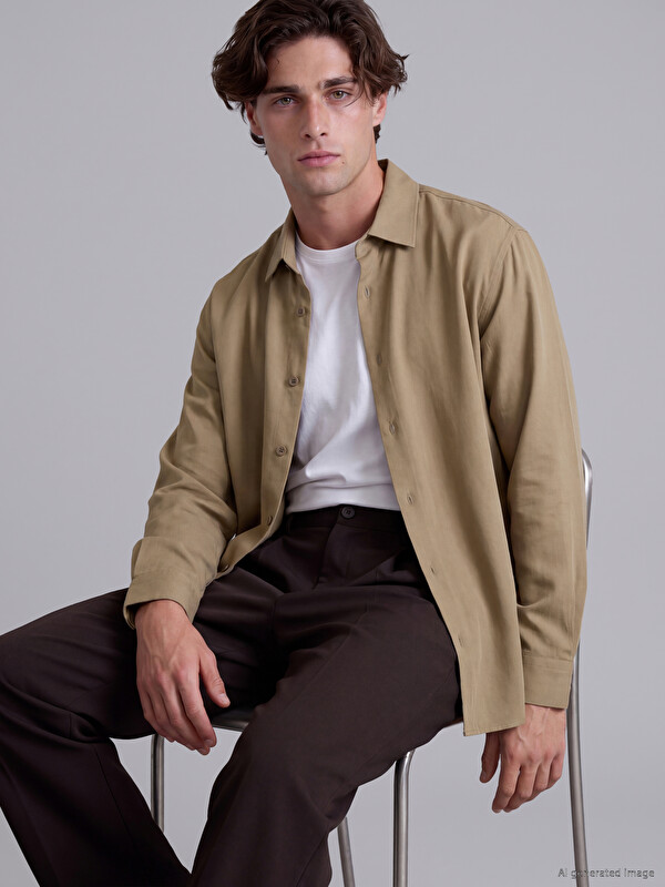 LCW Vision Regular Fit Armürlü Erkek Gömlek