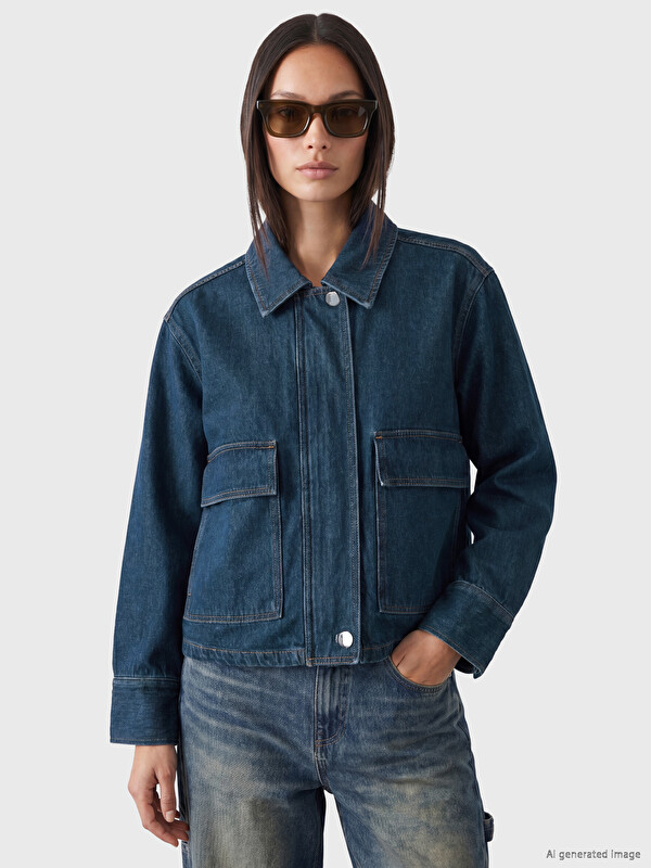 LCWAIKIKI Classic Shirt Collar Women's Jean Jacket