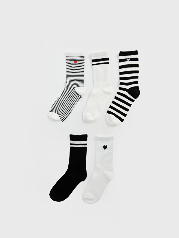 LCW DREAM Striped Women's Ankle Socks 5 Pack