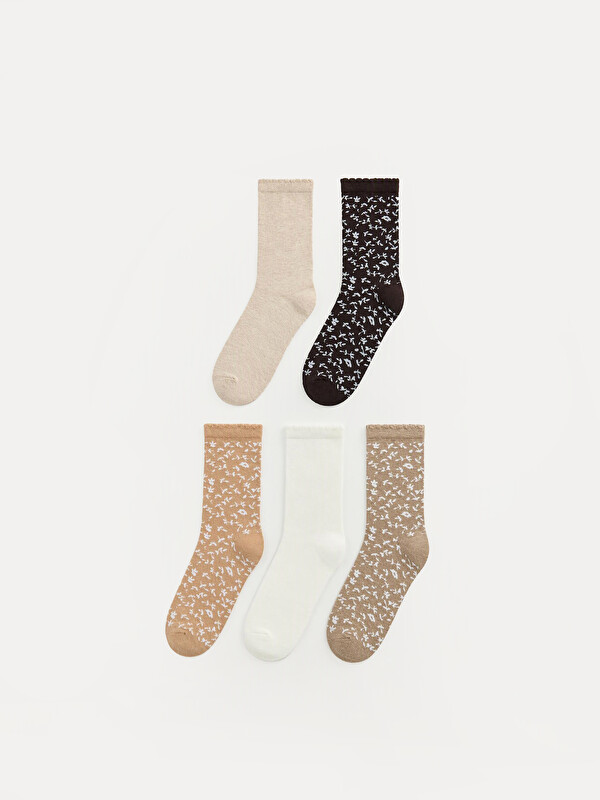 LCW DREAM Floral Women's Ankle Socks 5-pack