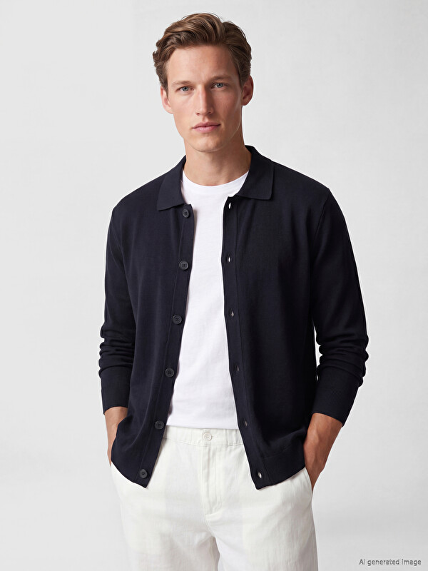 SOUTHBLUE Regular Fit Polo Yaka Erkek Triko Hırka