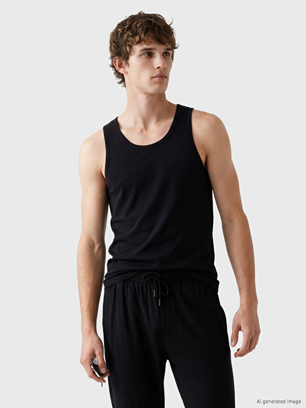 LC WAIKIKI U Neck Jersey Men's Vest 3-pack