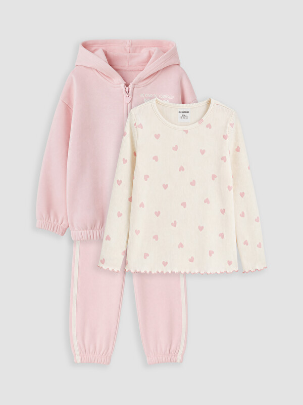 LCW Kids Hooded Girls' Thick 3-Piece Set