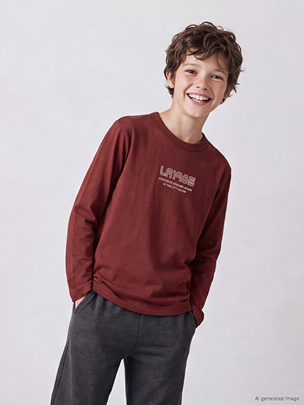 LCW Kids Printed Boys' Long Sleeve T-Shirt
