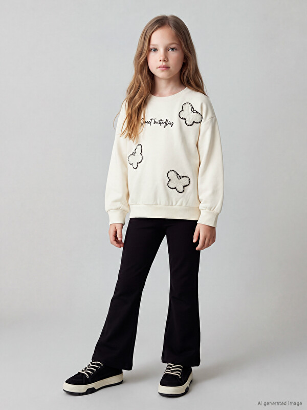 LCW Kids Set pentru fete cu guler rotund