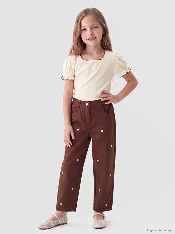 LCW Kids Kız Çocuk Gabardin Pantolon