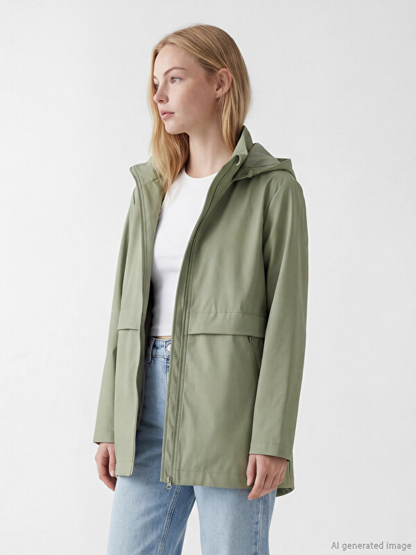 XSIDE Zippered Hooded Women's Raincoat