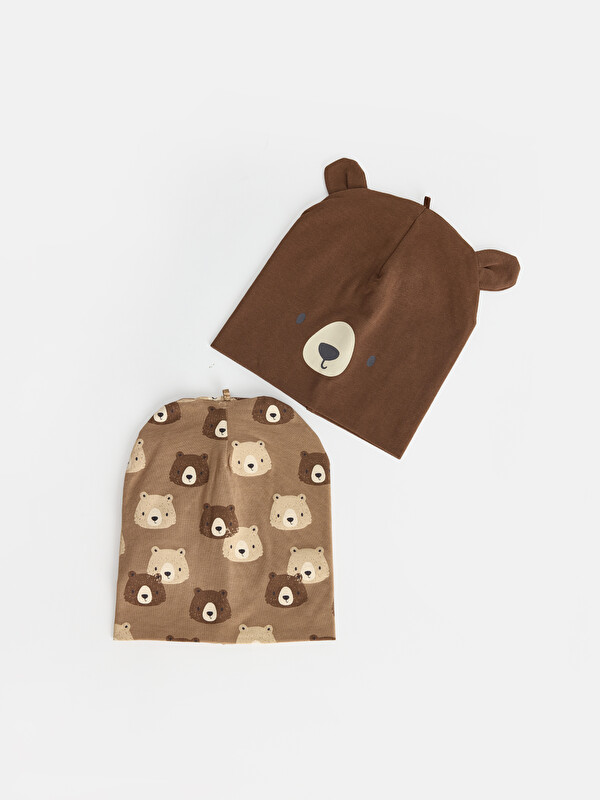 LCW ACCESSORIES Teddy Bear Printed Baby Boys' Beanie