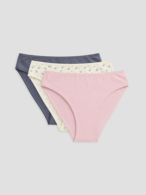 LCW DREAM Të brendshme bikini me lule, paketim treshe