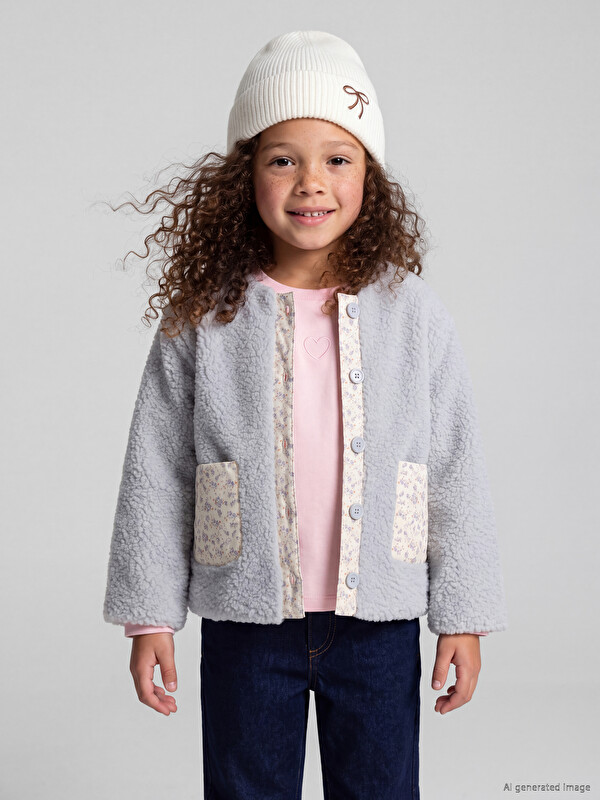 LCW Kids дөңгелек жағалы қыздарға арналған күртке