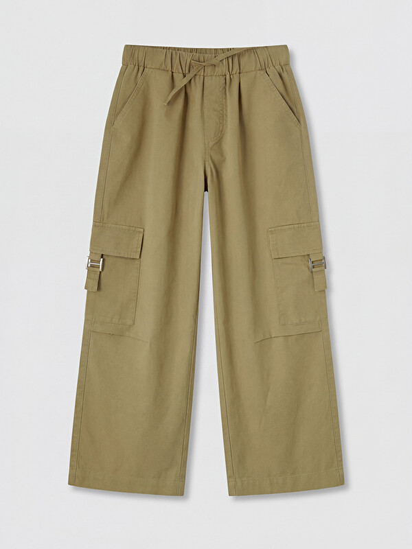 LCW Kids Girls' Gabardine Cargo Trousers