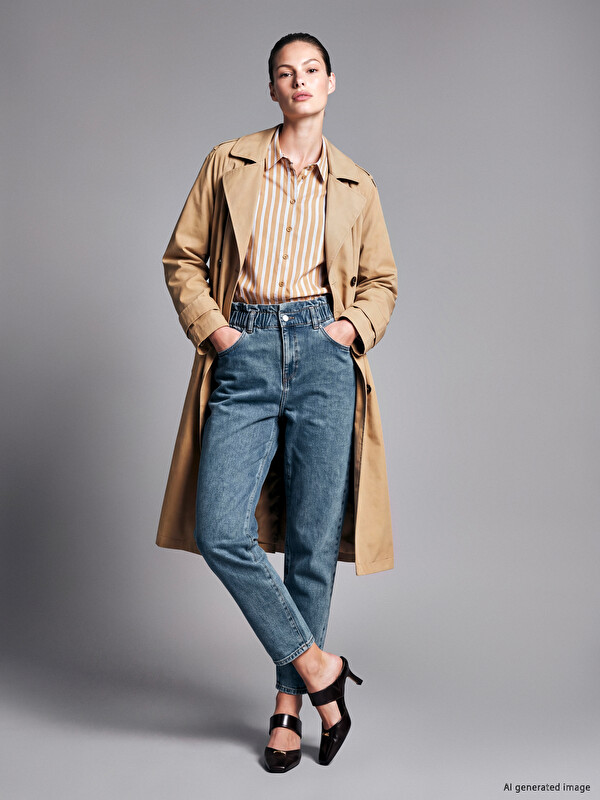 LCWAIKIKI Classic Slim Mom Kadın Jean Pantolon