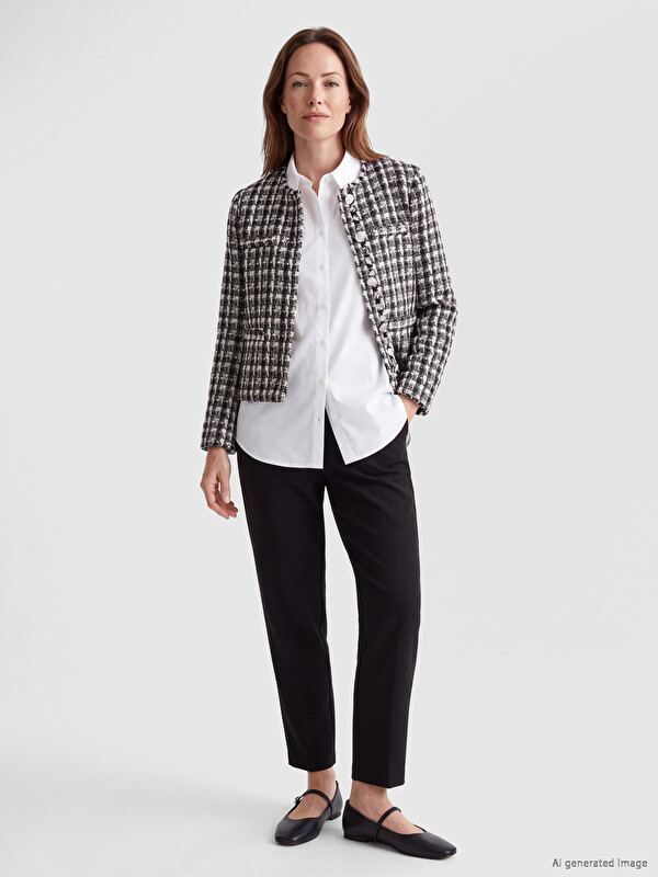 LCW Grace Zigaretten-Passform Damen Plissierte Stoffhose
