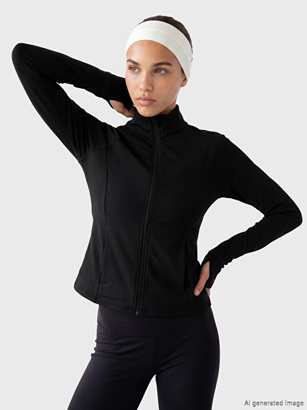 KOOR SPORT Mock Neck Women's Zip-Up Sweatshirt