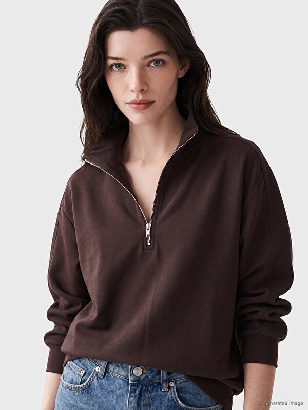 LCWAIKIKI Maternity Mock Neck Women's Sweatshirt
