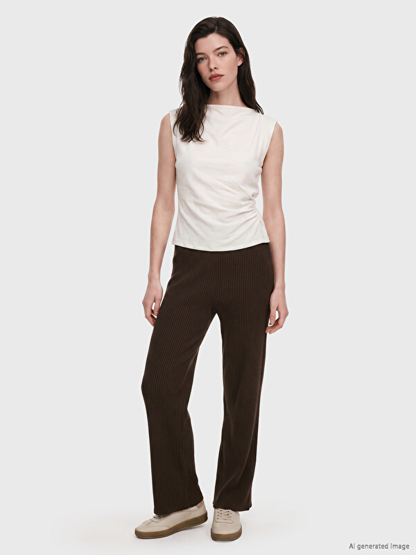 LCW Comfort Woman Brown Sweatpants