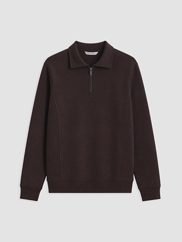 LCW Vision Mashkull Ngjyre Kafe Sweatshirt