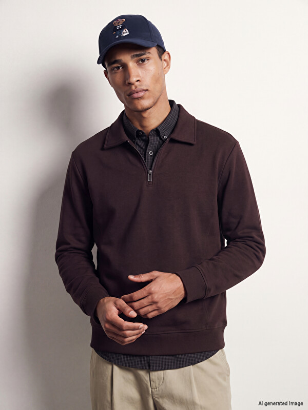 LCW Vision Polo Collar Men's Sweatshirt