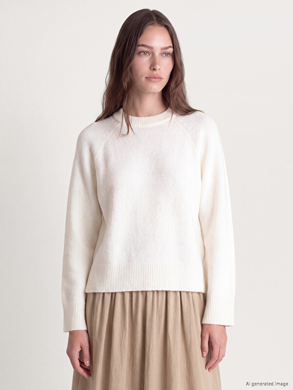 LCW Modest Woman Ecru Sweater