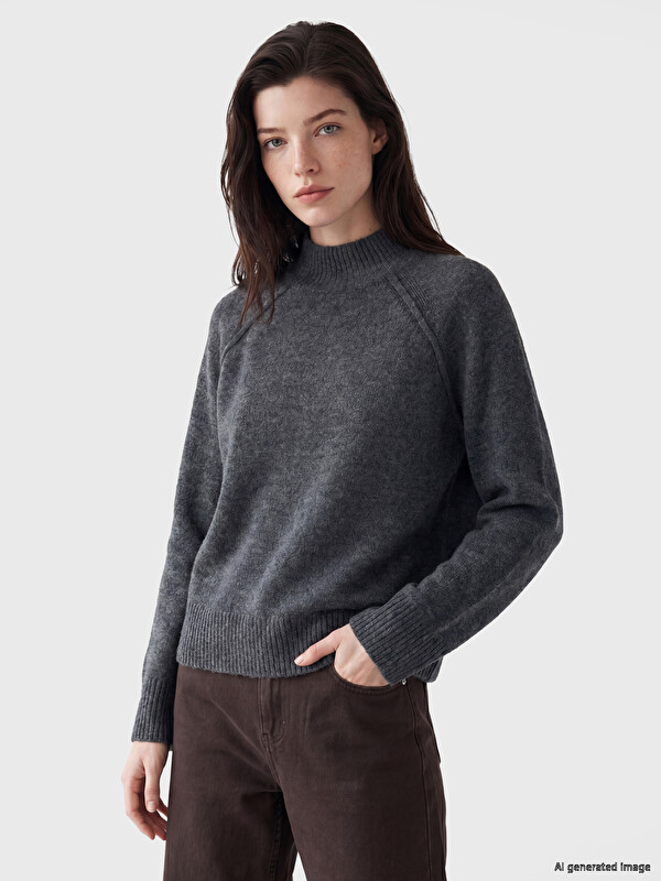 LCWAIKIKI Maternity Pullover mit Rundhalsausschnitt für Damen aus Strick