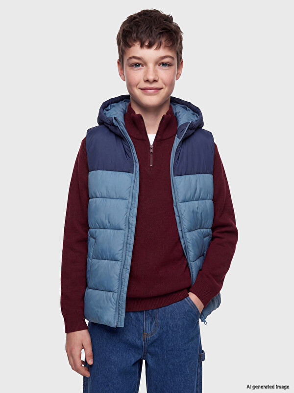 LCW Kids Kapüşonlu Erkek Çocuk Şişme Yelek