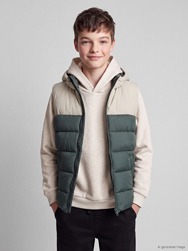 LCW Kids Kapüşonlu Erkek Çocuk Şişme Yelek