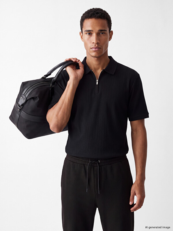 LCW Vision Polo Collar Ribbed Men's T-shirt