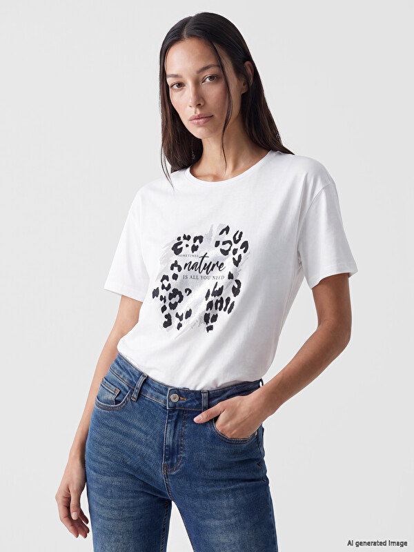 LCW EVERYDAY Printed %100 Cotton Women's T-Shirt