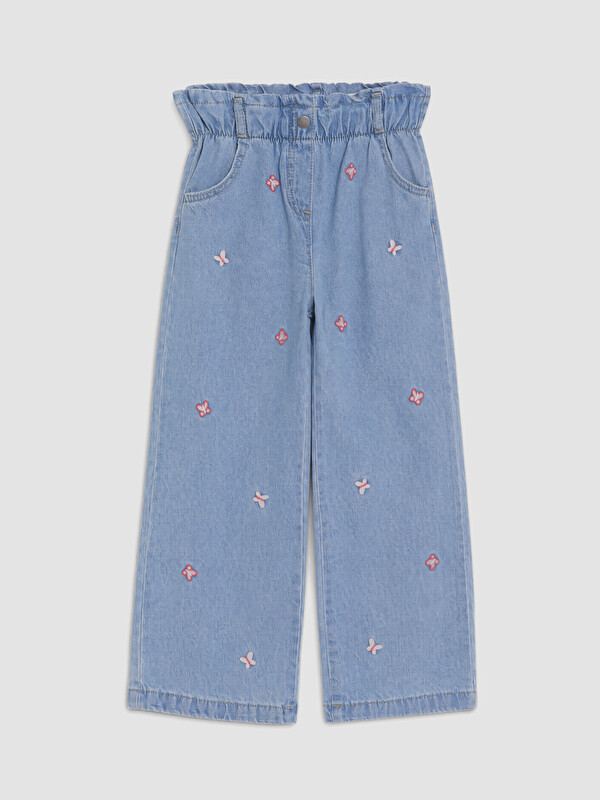 LCW Kids Wideleg Embroidered Girls' Jeans