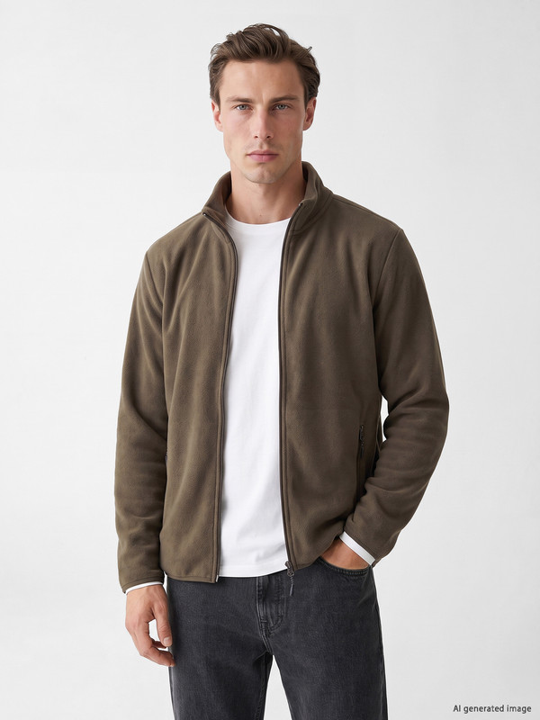 LCWAIKIKI Classic Mock Neck Men's Polar Zip-Up Sweatshirt