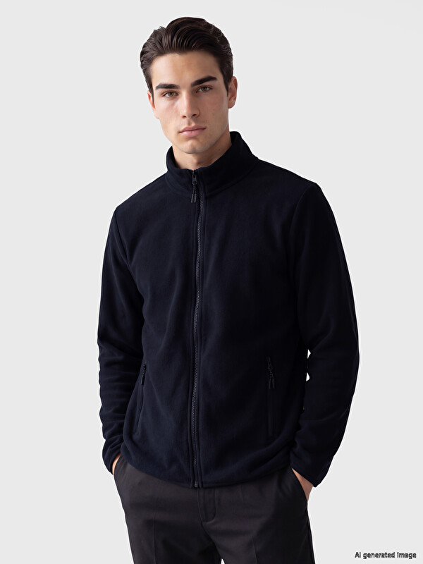 LCWAIKIKI Classic Mock Neck Men's Polar Zip-Up Sweatshirt
