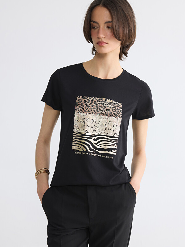 LCW EVERYDAY Crew Neck Printed Women's T-Shirt