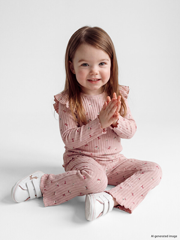 LCW baby Floral Baby Girls' T-shirt and Leggings