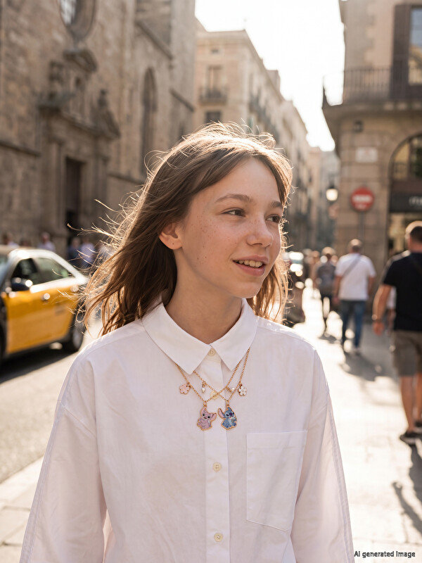 LCW JOY Girls' Stitch Printed Girls' Necklace