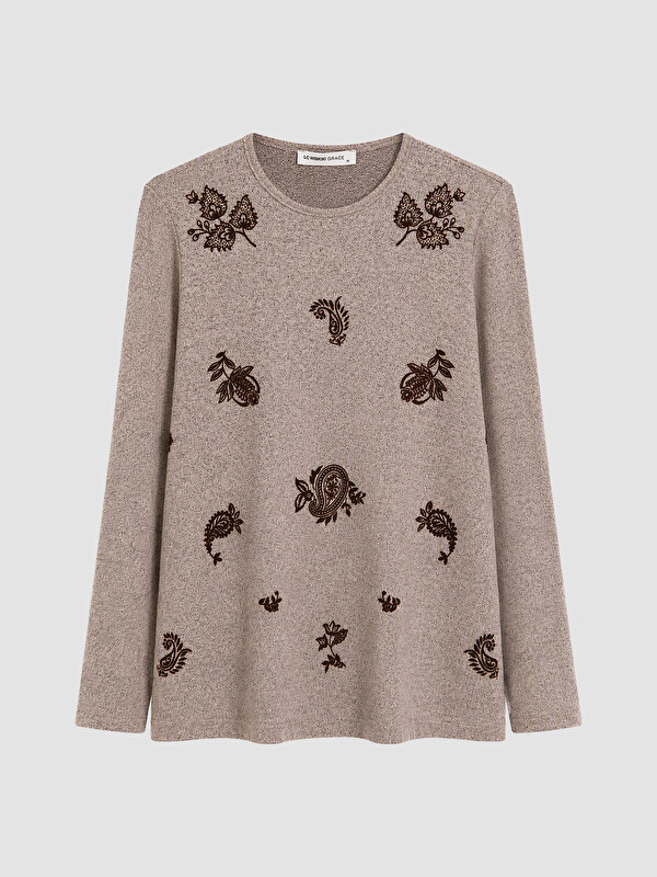 LCW Grace Crew Neck Patterned Women's T-Shirt