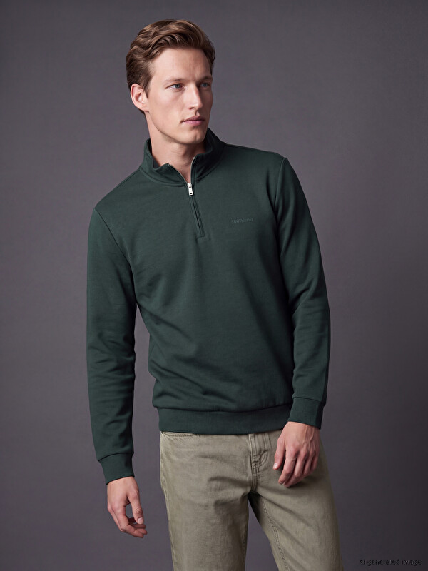 SOUTHBLUE Half-Zip Mock Neck Men's Sweatshirt