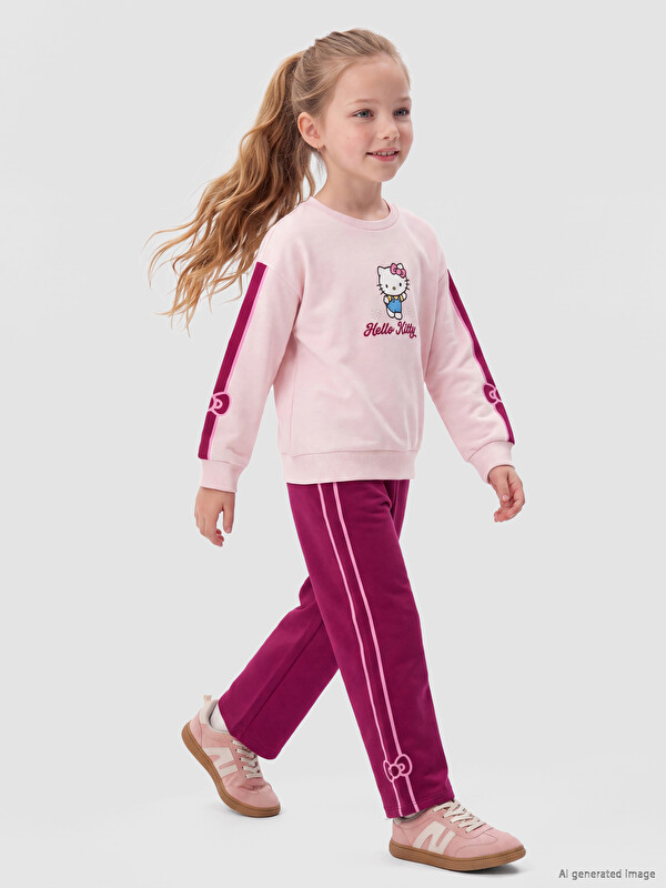 LCW Kids Hello Kitty Baskılı Kız Çocuk Eşofman Takım
