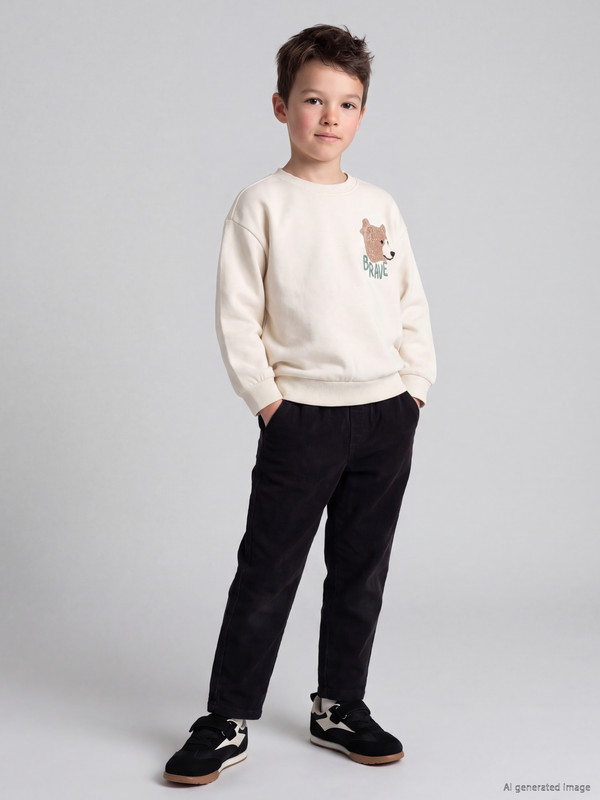 LCW Kids Boys' Elastic Waist Ribbed Velvet Trousers