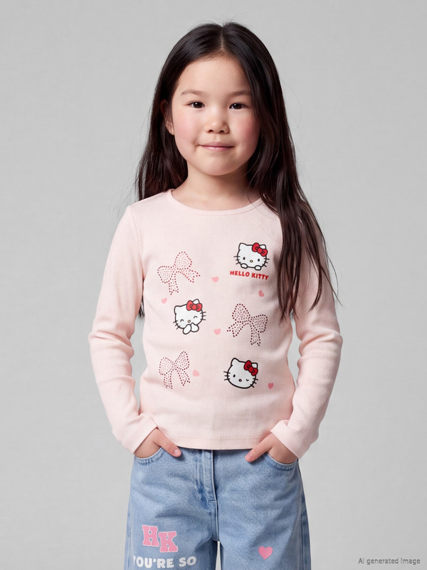LCW Kids Hello Kitty Licensed Rhinestone Girls' T-Shirt