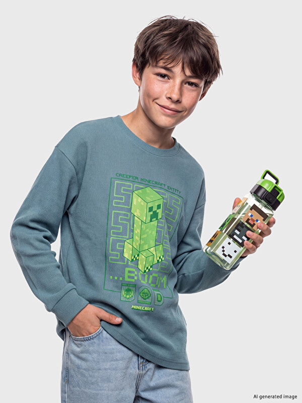 LCW Kids Minecraft Baskılı Erkek Çocuk Tişört