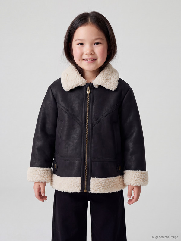 LCW Kids Kürklü Yakalı Kız Çocuk Mont