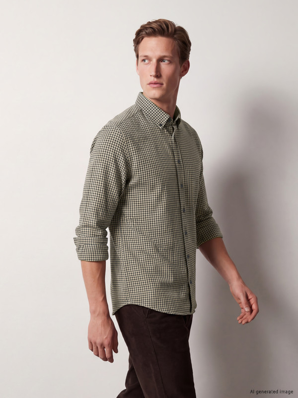 SOUTHBLUE قەڵبی ئاسایی چوارخانە کراسی پیاوان جلە لەمبەرچاک