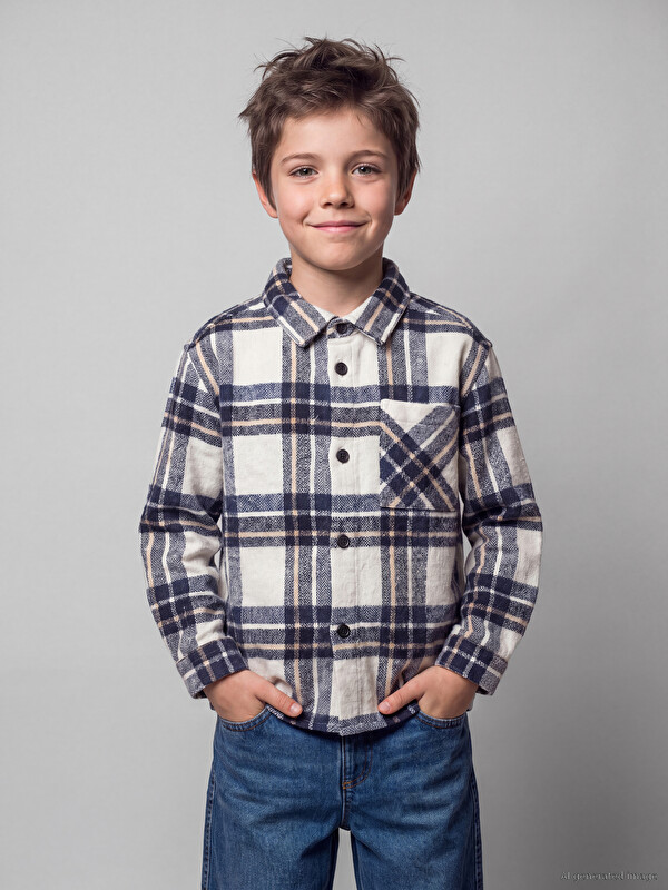 LCW Kids Kariertes Gabardine Jungenhemd