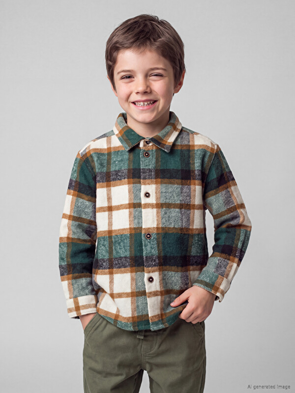 LCW Kids Plaid Gabardine Boys' Shirt
