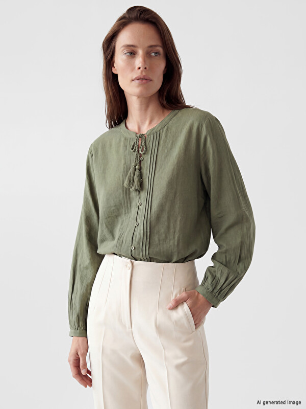 LCW Grace Woman Khaki Shirt