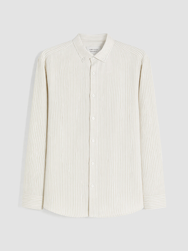 LCW Vision Regular Fit Striped Crinkle Men's Shirt
