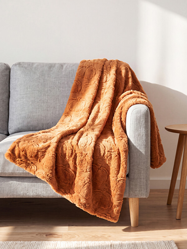 LCW HOME Тыквенный узор Односпальный ТВ плед 100x150 см