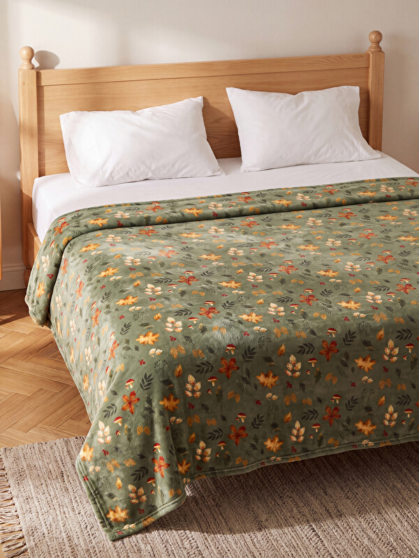 LCW HOME Yaprak Desenli Çift Kişilik Battaniye 200x220 cm