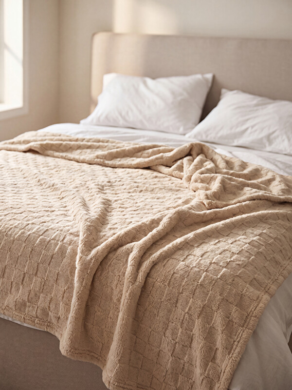 LCW HOME Çift Kişilik Pelüş Battaniye 200x220 cm
